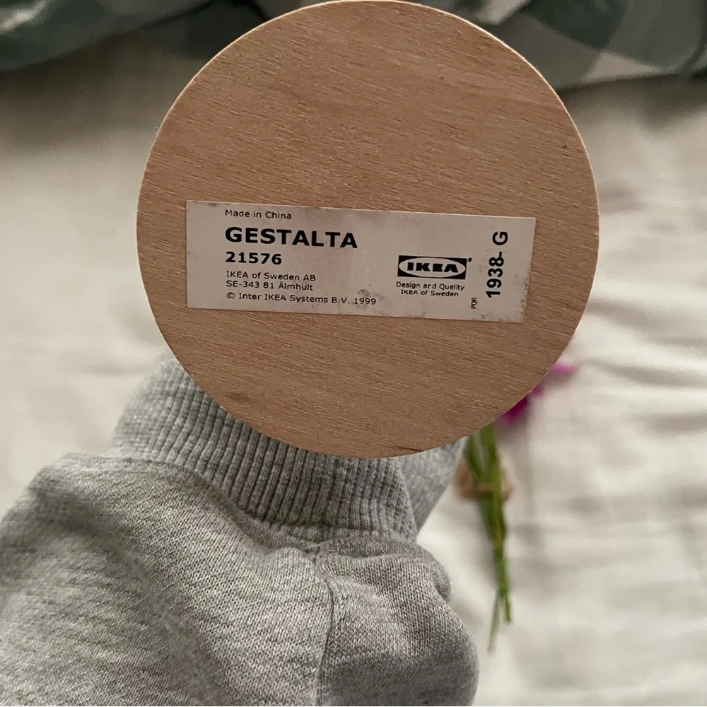 ikea gestalta artist’s wooden figure with flowers